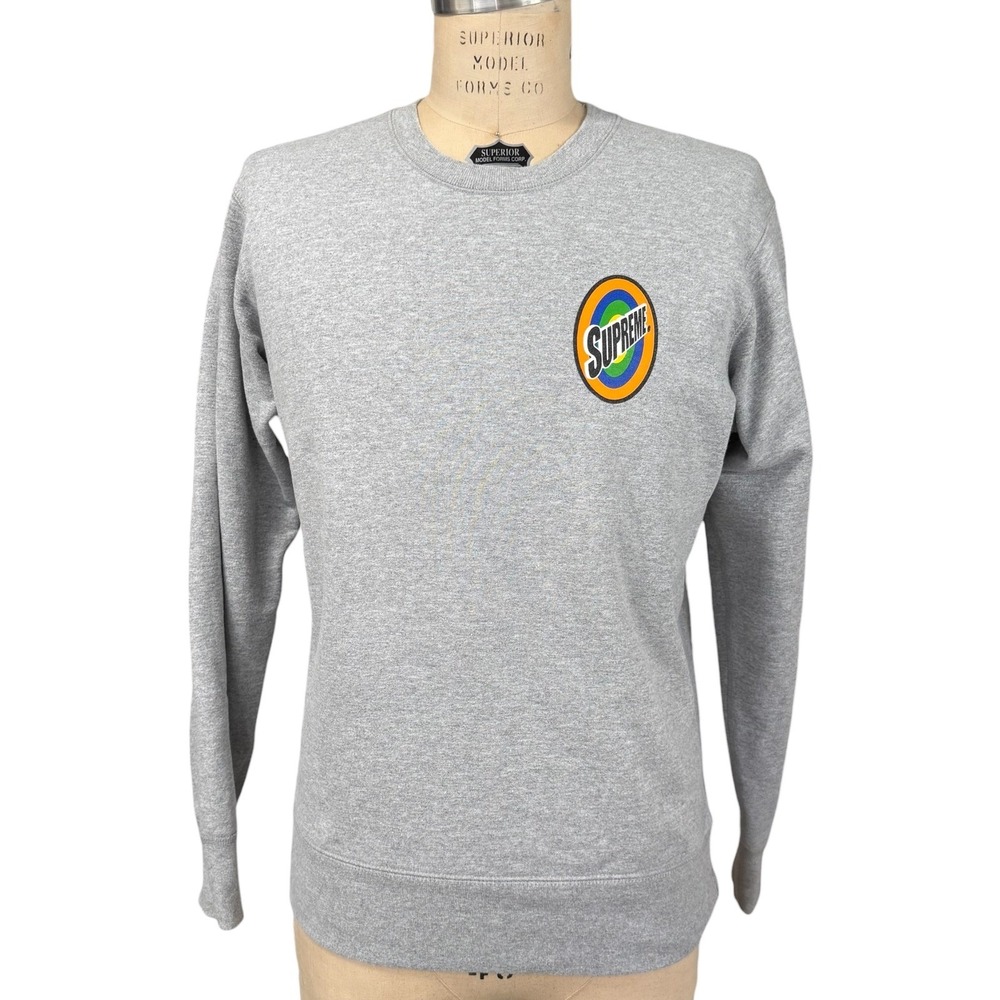 Supreme Spin Graphic Crewneck Sweatshirt Grey Mens Medium Made in Canada